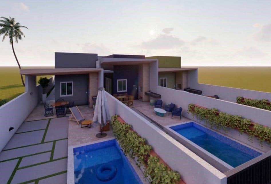 Casa em Carapibus com 2 Quartos sendo 1 Suíte e Piscina