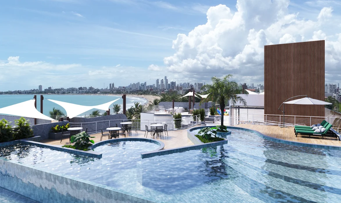 Últimas Unidades Beira-mar em Intermares de Studio ou 2 Quartos, Elevador e Lazer Completo