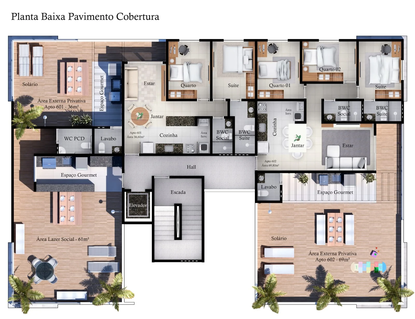 Apartamento no Jardim Cidade Universitária/Bancários 2 ou 3 Quartos com Elevador