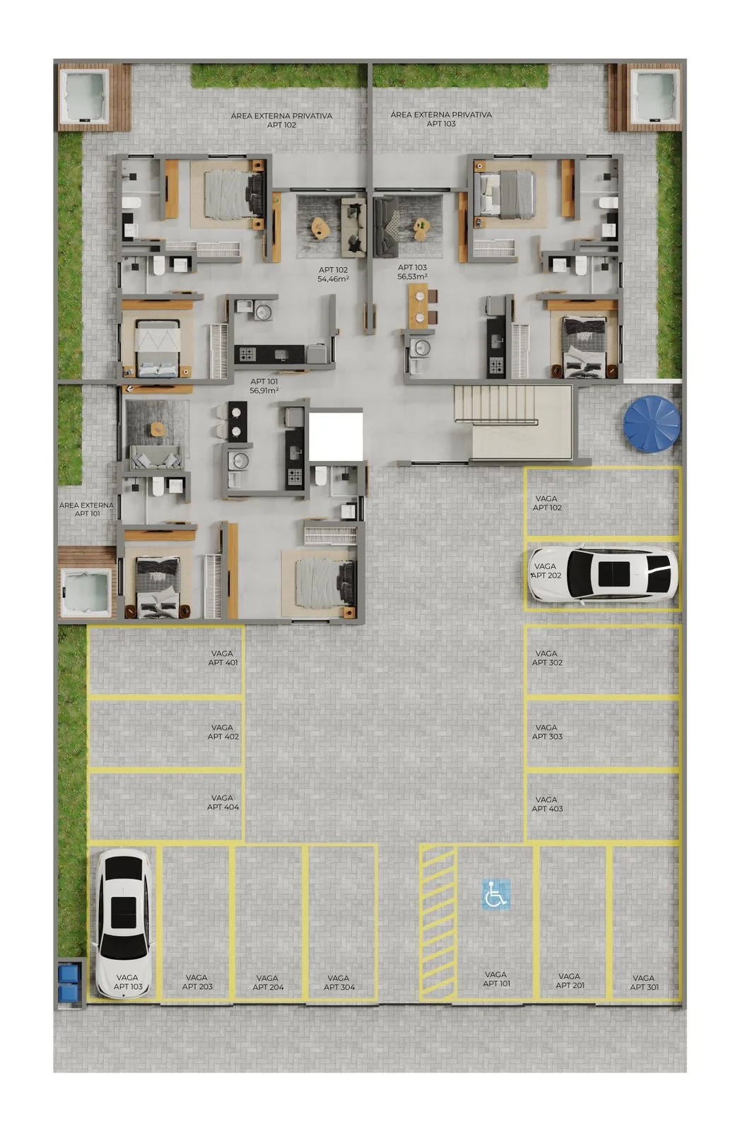 Apartamento no Cristo com 2 Quartos sendo 1 Suíte
