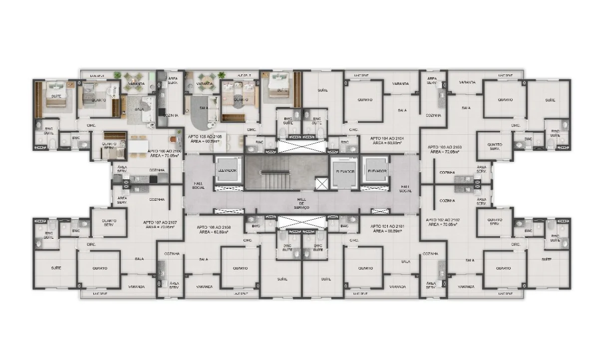 Excelente Lançamento na Torre com 2 ou 3 Quartos, Lazer Completo Por trás da Epitácio