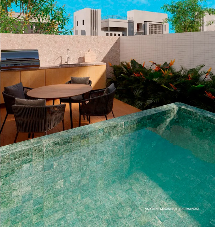 Apartamento no Cristo Redentor com 2 Quartos e Piscina