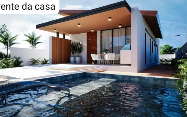 Casa no Condomínio Águas de Camaçari em Lucena com 3 Suítes com Piscina e Lazer Completo