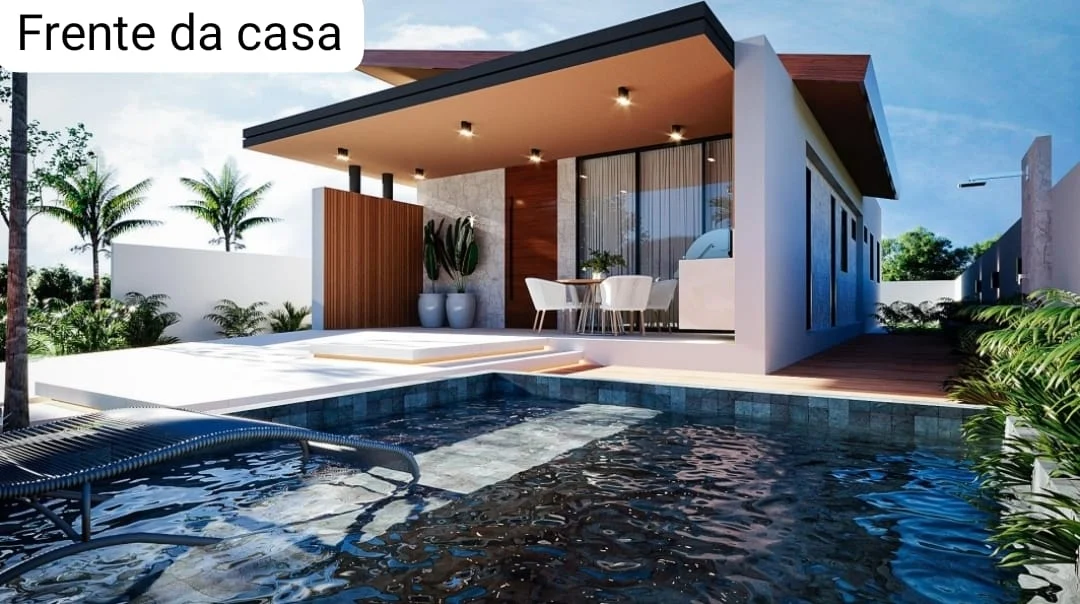 Casa no Condomínio Águas de Camaçari em Lucena com 3 Suítes com Piscina e Lazer Completo
