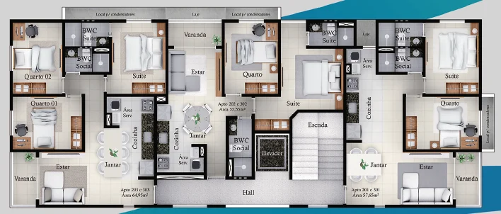Últimas Unidades no Miramar com 2 Quartos sendo 1 Suíte, Opção de Cobertura, Elevador e Piscina