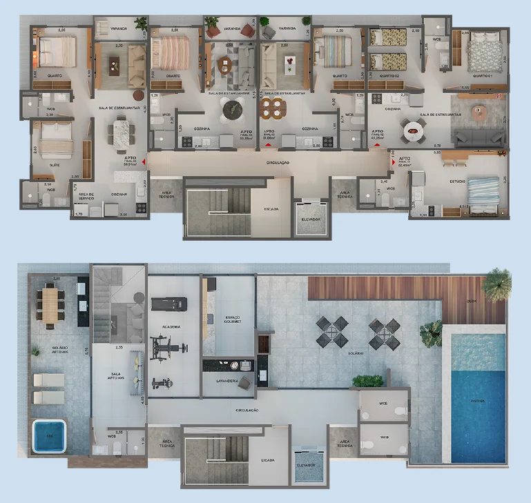 Lançamento em Intermares de Studio, 1 ou 2 Quartos, Elevador e Lazer Completo