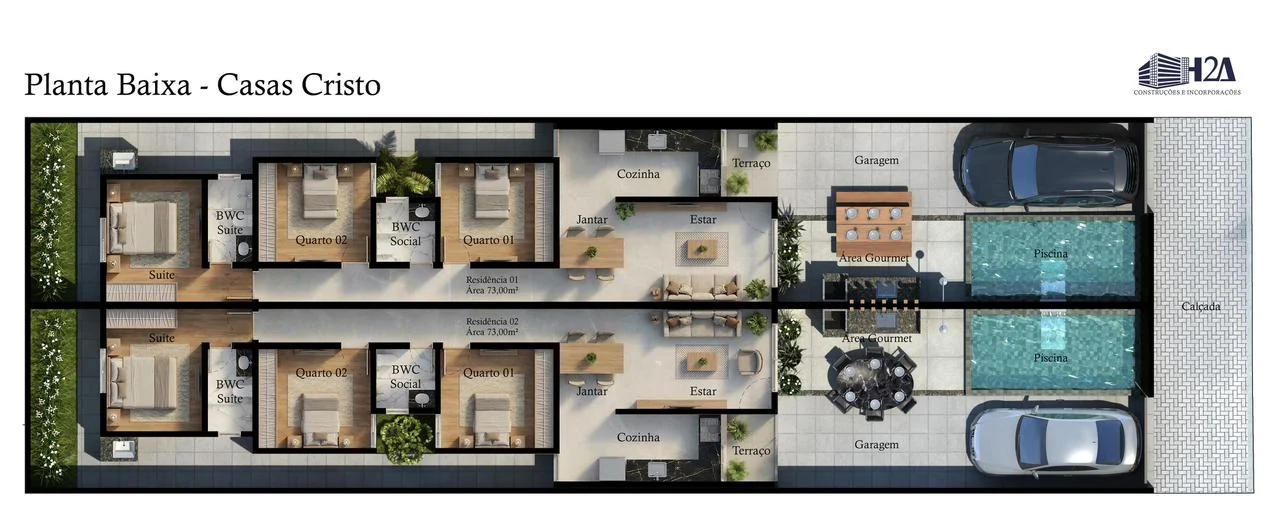 Excelente Casa no Cristo com 3 Quartos sendo 1 Suíte com Piscina