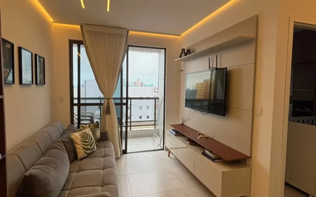 Apartamento Mobiliado no Bessa 1 Quarto, Elevador e Lazer