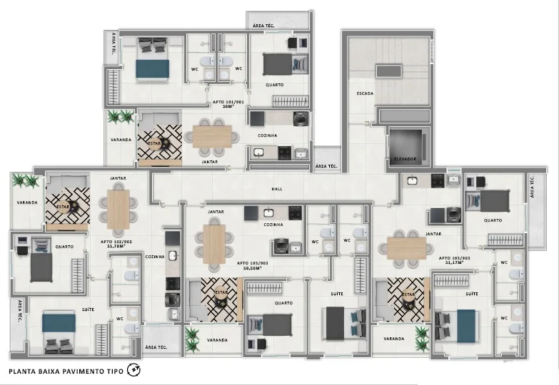Lançamento nos Bancários com 2 Quartos sendo 1 Suíte, Elevador e Lazer, Próximo as 3 Ruas