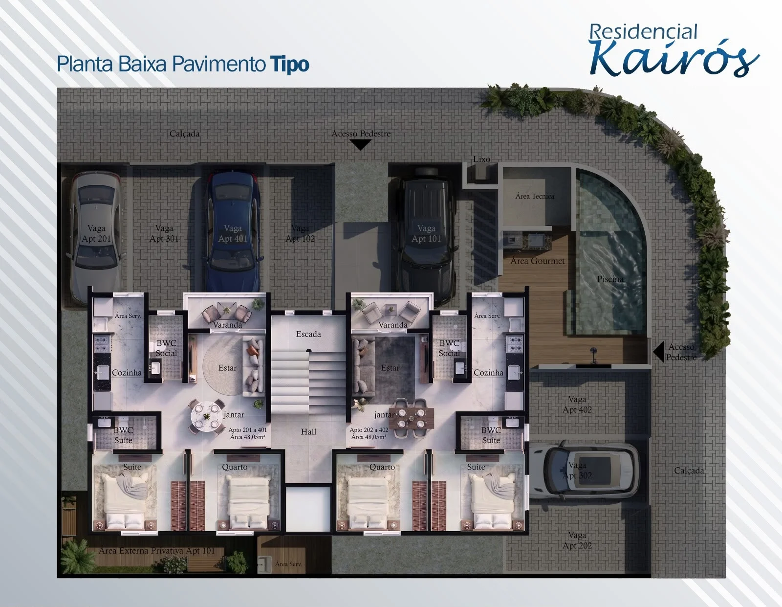 Apartamento no Valentina com 2 Quartos sendo 1 Suíte com Piscina